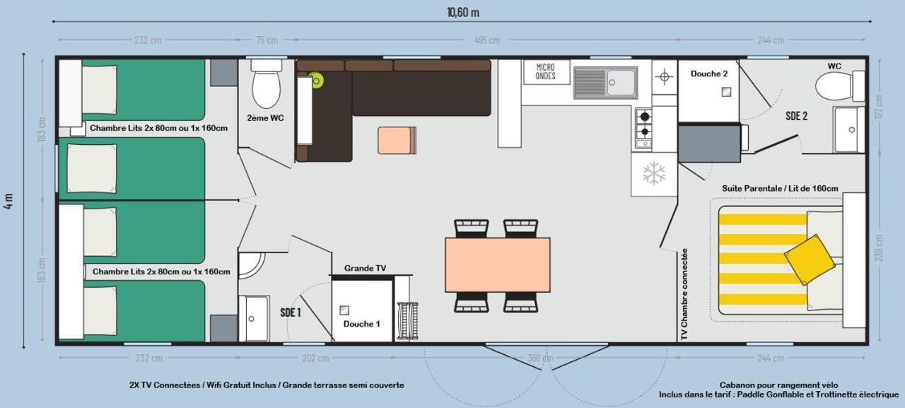 200M De La Plage Bungalow Luxe De 44M2 Menage Et Draps Inclus Camping 5 Etoiles Mayotte Lac Biscarrosse Koyobalys 外观 照片
